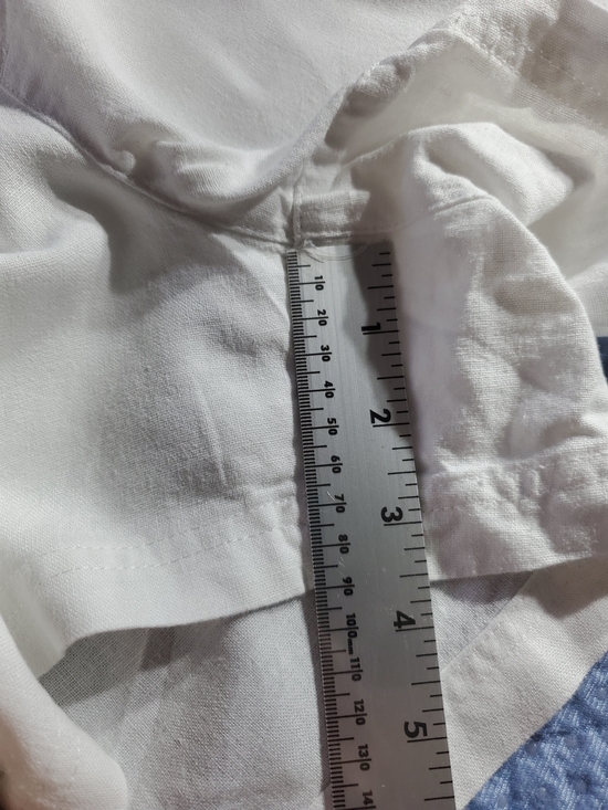 GAP Med Linen Blend Off White Drawstring Elastic-Waist Shorts - Picture 6 of 7